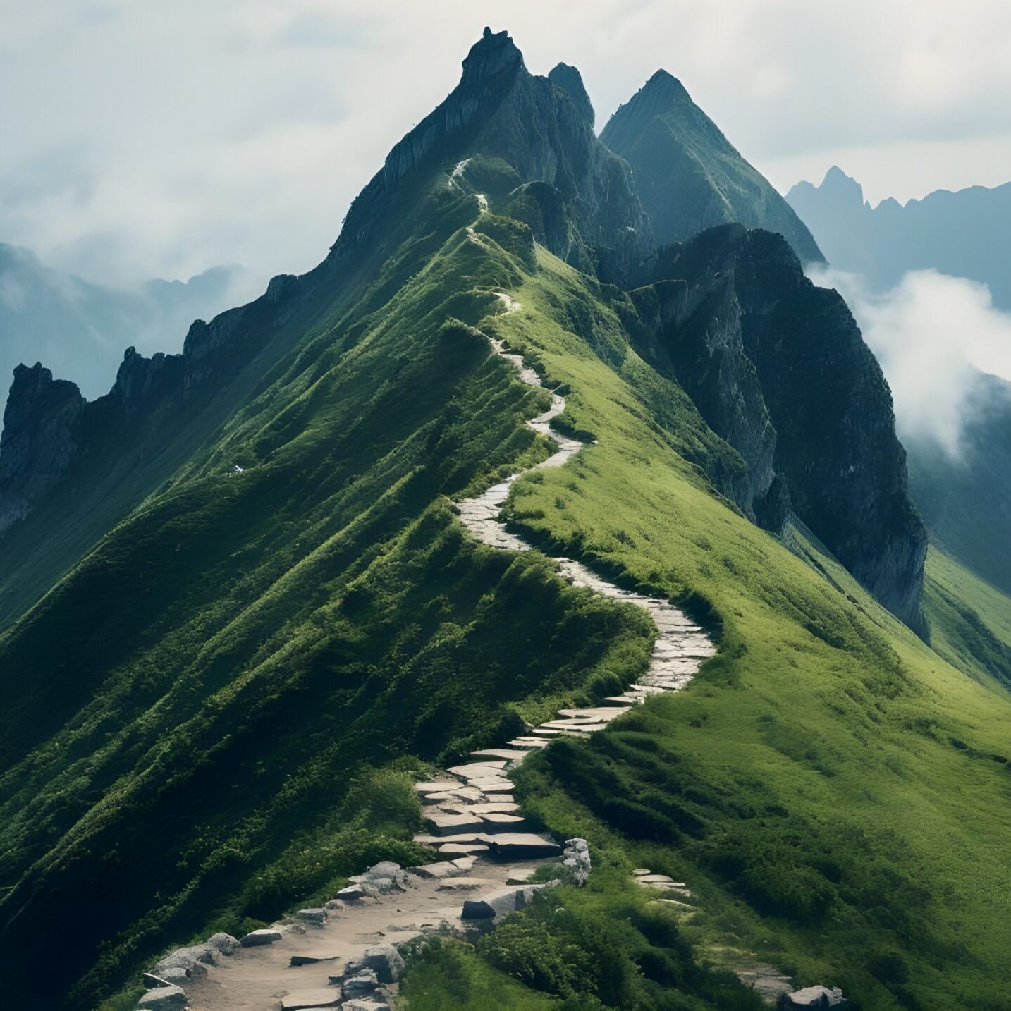 Walkway on top of high mountain