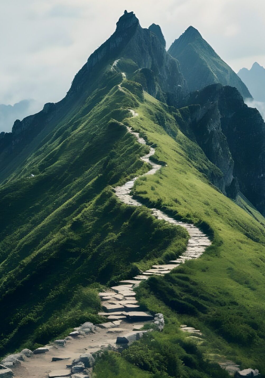 Walkway on top of high mountain